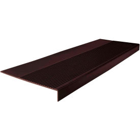 Rubber Light Duty Ribbed Stair Tread Square Nose 12.25" x 60" Brown