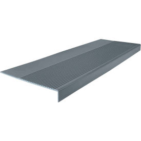 Rubber Ribbed Stair Tread Square Nose 12.25" x 36" Dark Gray