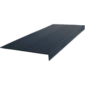 Rubber Raised Circular Stair Tread Square Nose 12.0625" x 108" Black