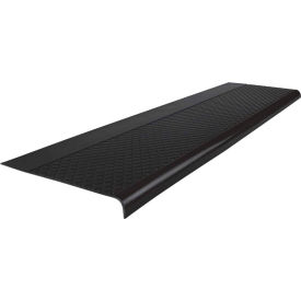 Rubber Diamond Stair Tread Round Nose 12.06" x 72" Black