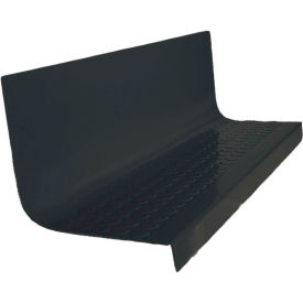 Rubber Raised Circular Stair Tread Square Nose 20.44" x 48" Black