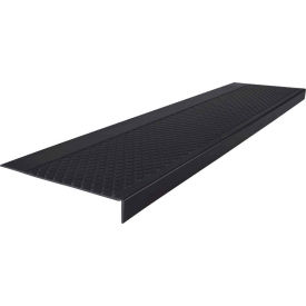 Rubber Diamond Stair Tread Square Nose 12.31" x 48" Black