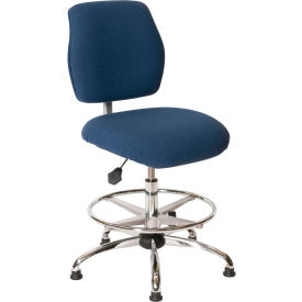 ESD Office Chair - High Height - Economy Fabric - Blue