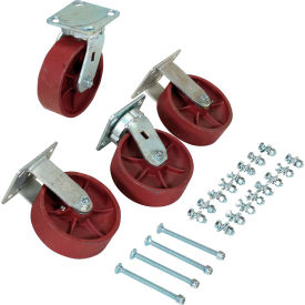 6" x 2" Ductile Steel Caster Kit for Hopper - 8000 Lb. Cap.