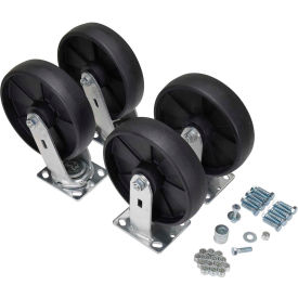 8" x 2" Glass Filled Nylon Caster Kit for Hopper - 5000 Lb. Cap.