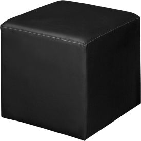 Square Lounge Ottoman - Black Vinyl
