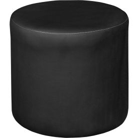 Round Lounge Ottoman - Black Vinyl