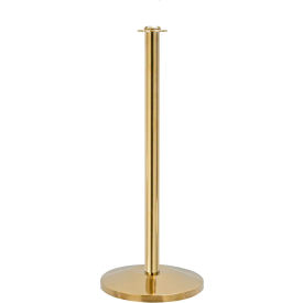 Queueway Post Rope Crowd Control Stanchion, Polished Brass Economy