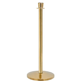 Queueway Post Rope Crowd Control Classic Stanchion, Polished Brass, Economy Line