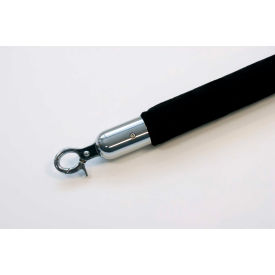 Queueway Velour Rope Black 6' With Polished Chrome Rope Ends Economy Line