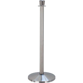 Queueway Post Rope Crowd Control Stanchion, Satin Stainless Economy Line