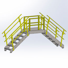 Equipto 1730B06 Cross Over Bridge, 35" Overall Width, 6 Stairs