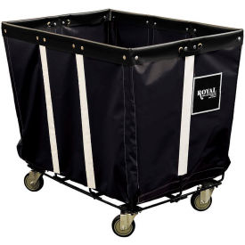 20 Bushel Black Vinyl Permanliner Truck with Wire Base - All Swivel