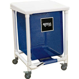 PVC Hamper, 35 Gal, Single, Blue Mesh Liner, 2 Swivel/2 Swivel Lock, with Foot Pedal