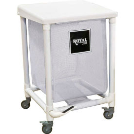 PVC Hamper, 24 Gal, Single, White Mesh Liner, 2 Swivel/2 Swivel Lock, with Foot Pedal