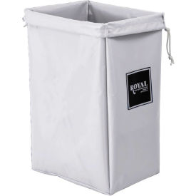 Hamper Bag, White Vinyl, Standard Pocket
