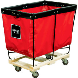 Elevated Basket Truck, 3 Bu, Red Vinyl, Wood Base, All Swivel