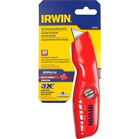 Self-Retracting Safety Utility Knife with Ergonomic No-Slip Handle