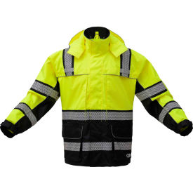 Rain Coat, Class 3, Lime/Black, S/M