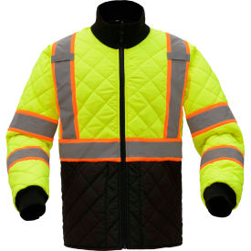 Quilted Jacket, Class 3, Lime/Black, 2XL