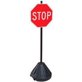 XL-Portable Pole Rolling Sign Base, 72" Pole, Black