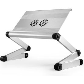 WorkEZ Executive Laptop Cooling Stand with 2 Fans & USB Ports, Silver