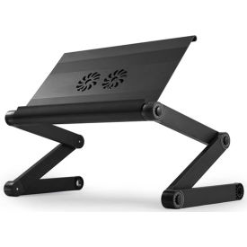 WorkEZ Executive Laptop Cooling Stand w/ 2 Fans & USB Ports, Black