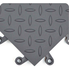 Diamond-Plate Anti Fatigue Mat 7/8" Thick 1.5' x 1.5' Charcoal - Case of 10