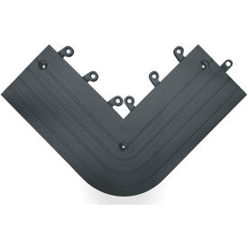 ErgoDeck Heavy Duty Outside Corner 7/8" Thick 1.25' x 1.25' Black - Case of 4