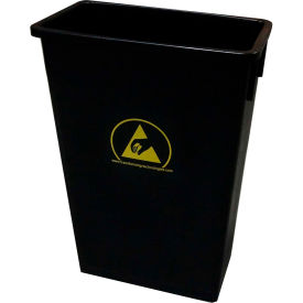 22 Gallon Anti-Static Waste Basket , Black - WBAS90