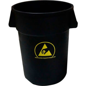 44 Gallon Anti-Static Waste Basket, Black - WBAS180