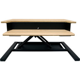 32" Two-Tier Pneumatic Standing Desk Converter - White Oak