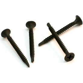 6 x 1" Drywall Screw - Phillips Bugle Head - Black Phosphate - TEK Self-Drilling Point - Pkg of 100