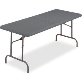 Plastic BiFolding Table, 30" x 96", Charcoal
