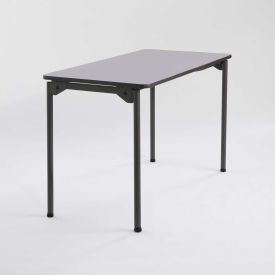 Maxx Legroom Melamine Wood Folding Table, 24" x 48", Gray