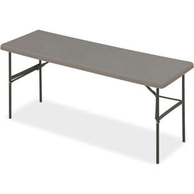 Iceberg Plastic Folding Table, 24" x 72", Charcoal