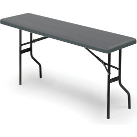 IndestrucTable TOO™ Plastic Folding Table, 18" x 72", Charcoal