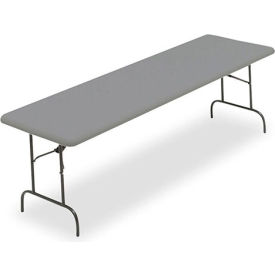 30" x 96" Plastic Folding Table, Charcoal