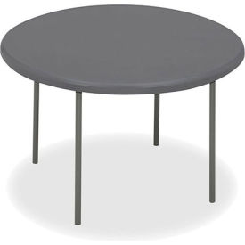 60" Round Plastic Folding Table, Charcoal
