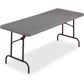 30" x 60" Plastic Folding Table, Charcoal