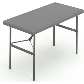 IndestrucTable TOO Plastic Folding Table, 24" x 48", Charcoal