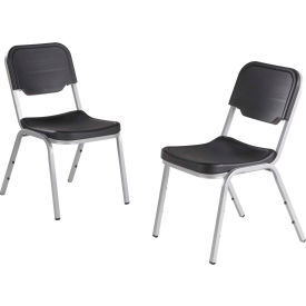 Plastic Stack Chair - Charcoal - Pack of 4 - Rough 'N Ready Series