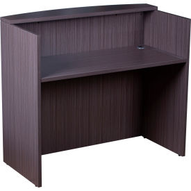 Glazed Reception Desk - 48"W x 26"D x 41.5"H - Driftwood
