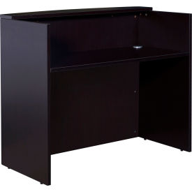 Glazed Reception Desk - 48"W x 26"D x 41.5"H - Mocha