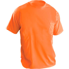 Short Sleeve Wicking Birdseye T-Shirt With Pocket Hi-Vis Orange M