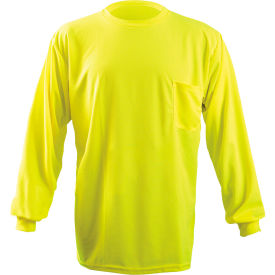 OccuNomix Long Sleeve Wicking Birdseye T-Shirt With Pocket Hi-Vis Yellow 4XL