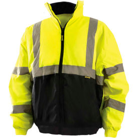 Value Bomber Jacket Class 3 Hi-Vis Yellow With Black Bottom XL, LUX-250-JB-BYXL