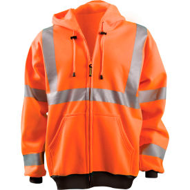 OccuNomix Full Zip Hoodie Sweatshirt Hi-Vis Orange 5XL