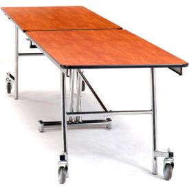 Mobile Cafeteria Table, 145"Lx30"W, Gray Top/Chrome Frame