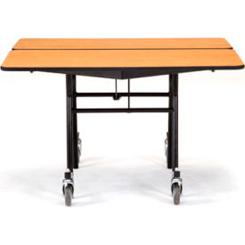 60" Square Mobile Cafeteria Table, Gray Top/Black Frame